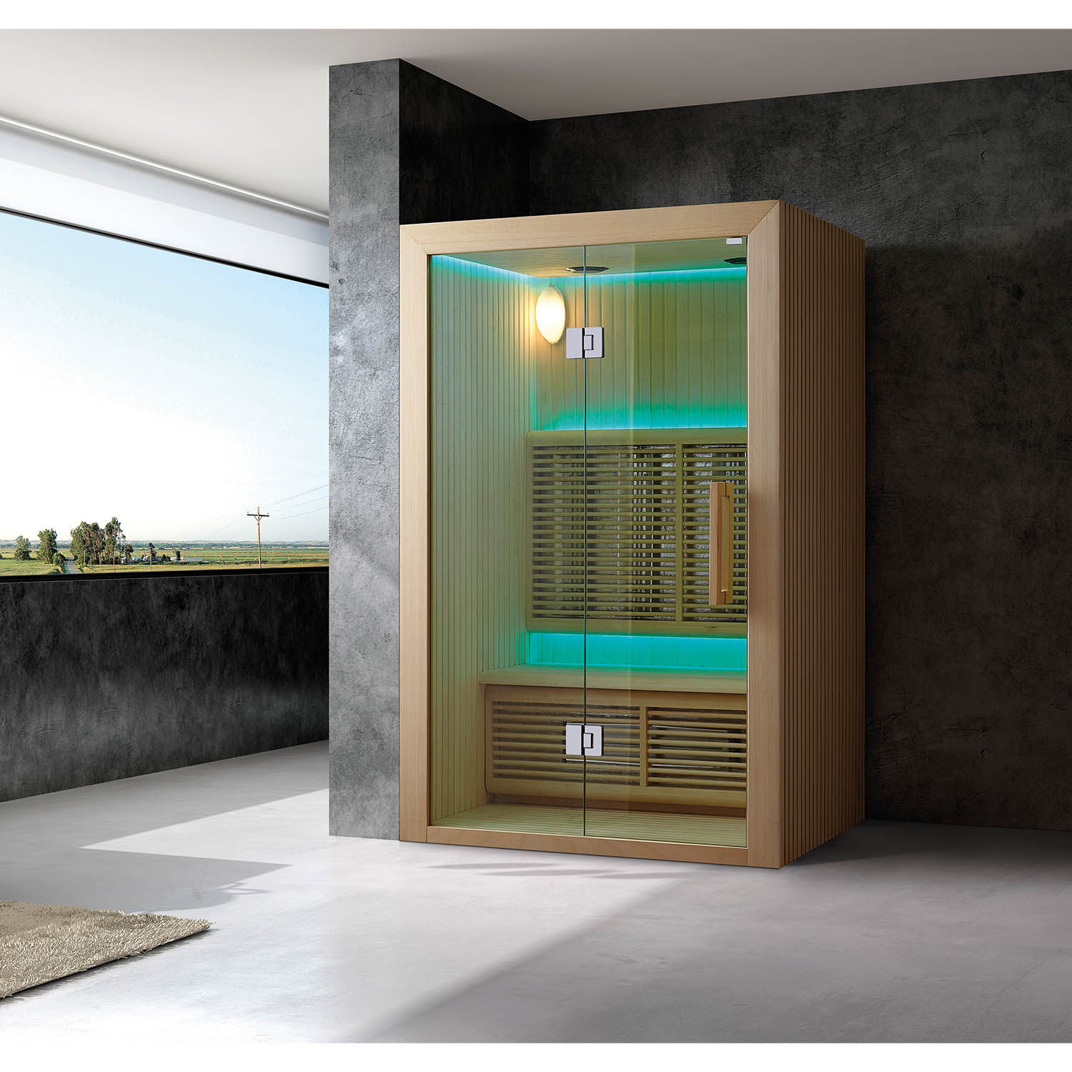 Инфракрасная сауна Mexda WS-1414 красный кедр 1200*1050*1900 (рис.1)